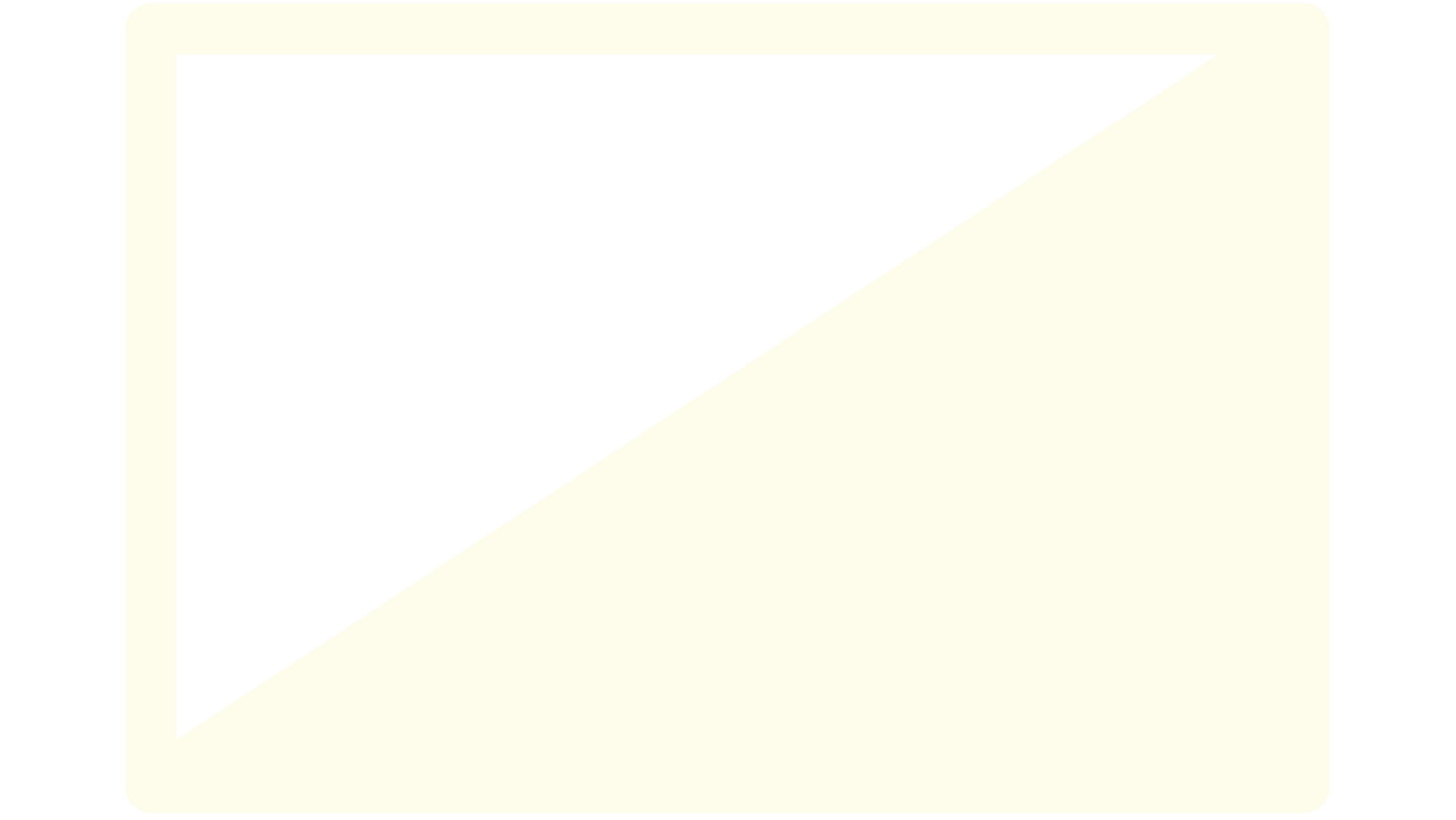 Illustrated graphic of a rectangle, diagonally half filled.