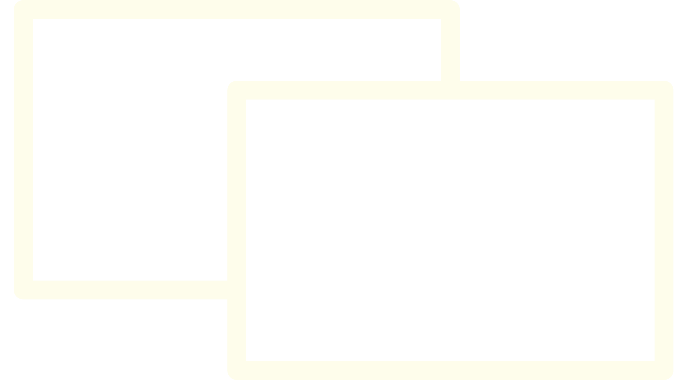 Illustrated graphic of one rectangle in front of another.