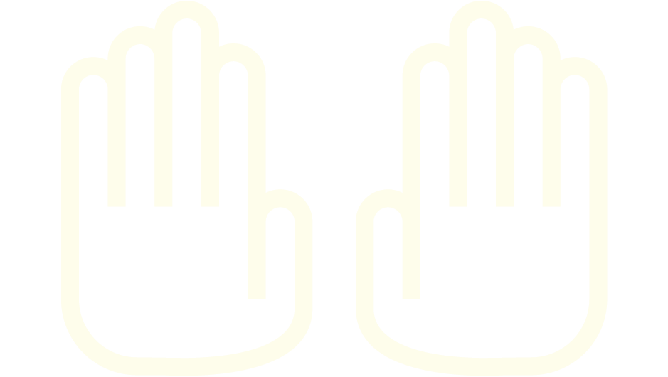 Illustrated graphic of two front facing hands.