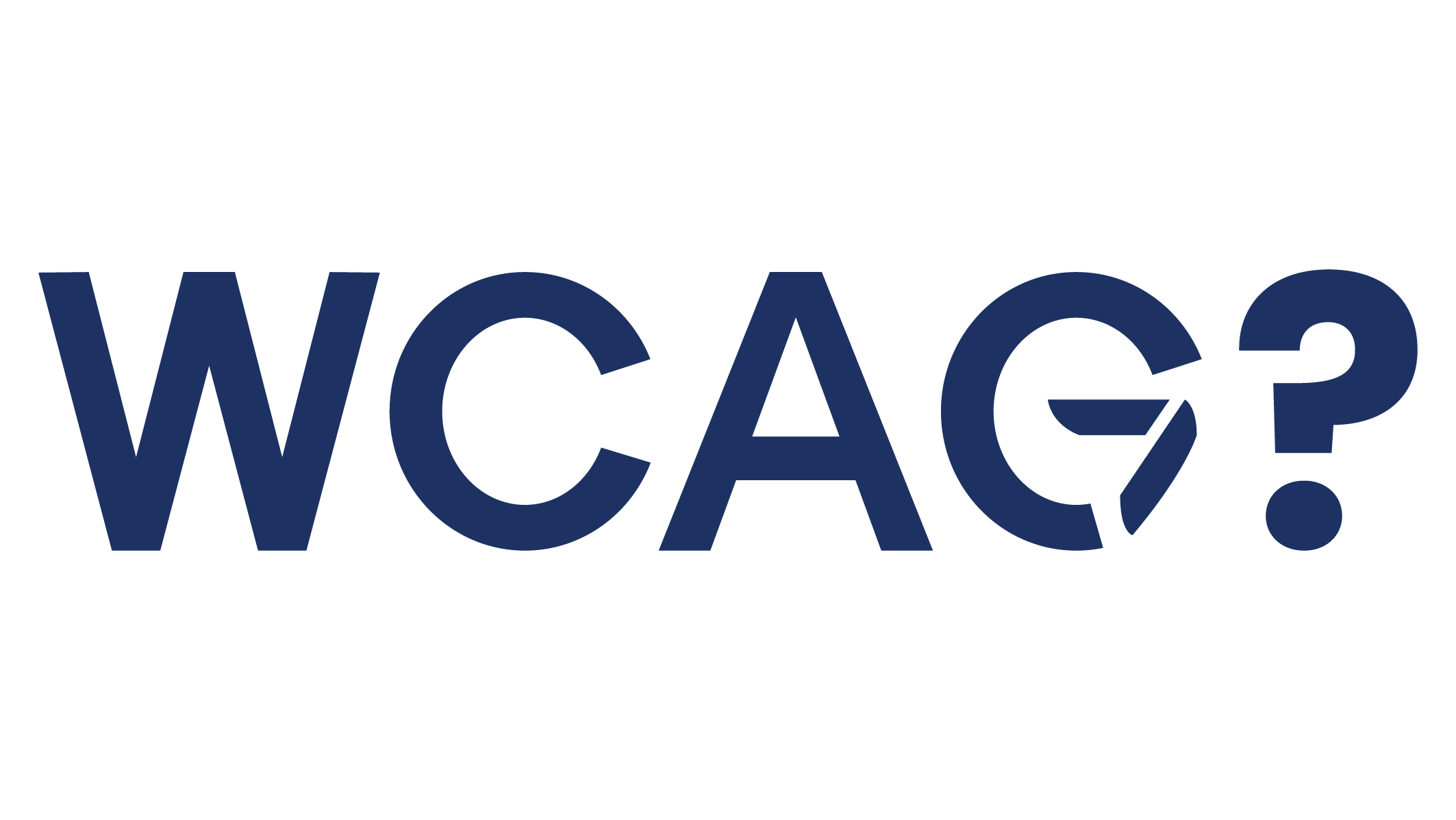 illustrated graphic of the WCAG logo with a question mark.