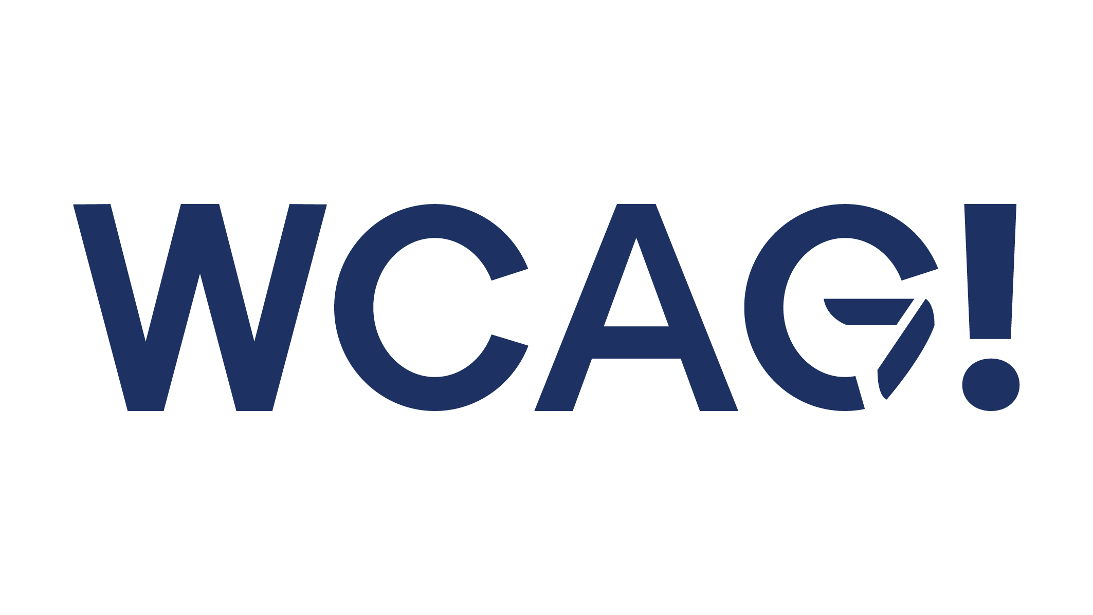 Illustrated graphic of the logo for WCAG with an exclamation point