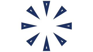 Graphic symbolizing clarity with converging triangles in a circle.