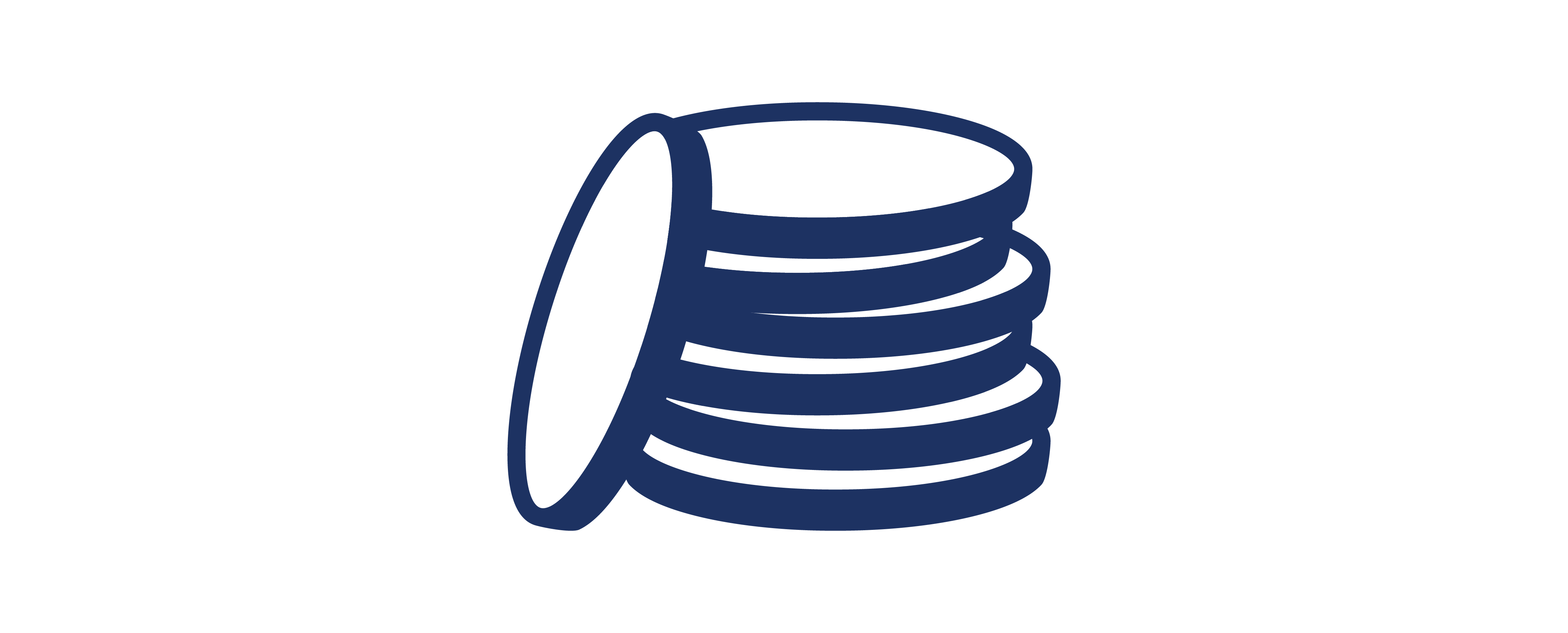 Illustrated graphic of circular discs stacked on top of each other.