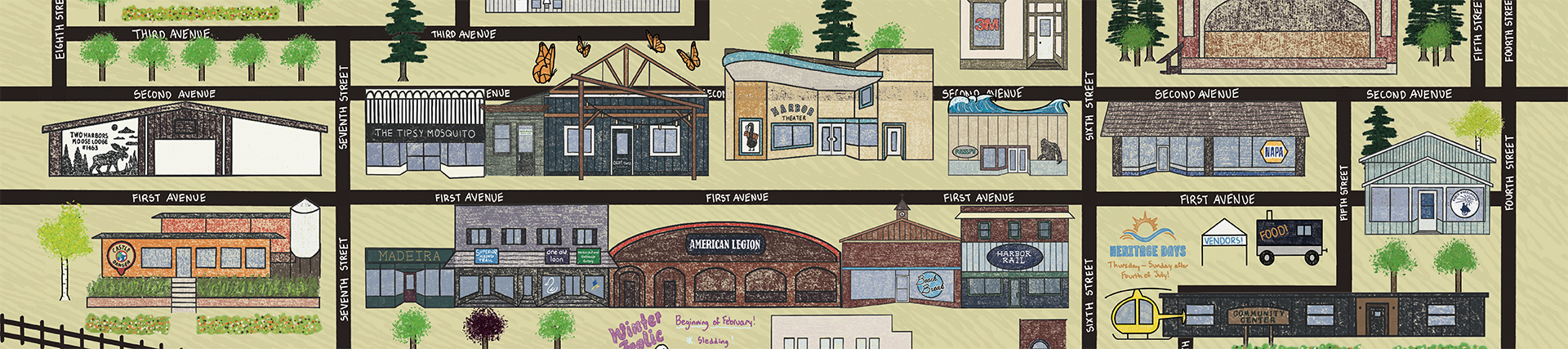 Downtown Two Harbors Business Guide Map